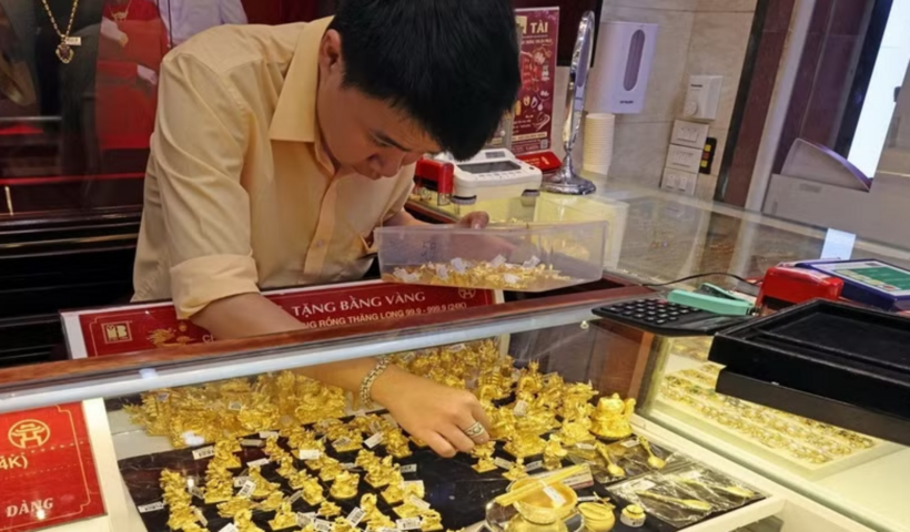 Giá vàng hôm nay (8/5): Giá vàng thế giới tăng. (Ảnh: TTXVN)