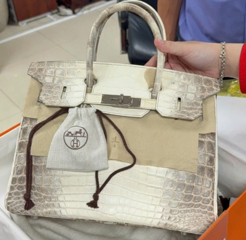Túi xách Hermès size 30 màu trắng của bà Trương Mỹ Lan. Ảnh: Dân Trí
