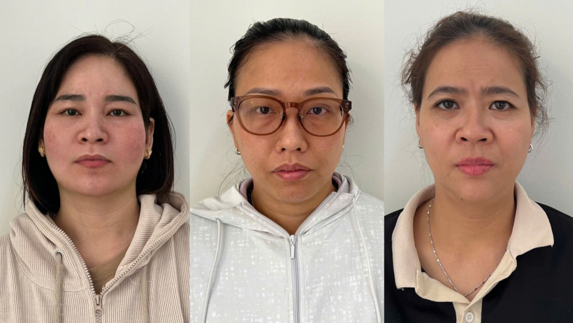 Hạnh, Phương, Trang (từ trái qua) bị khởi tố. (Ảnh: Dân trí)