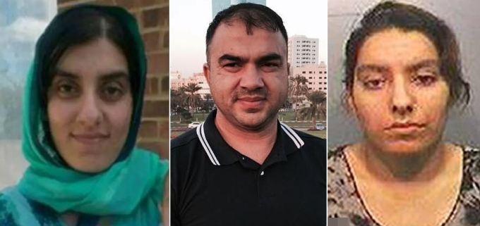Từ trái qua: Saima Khan, Hafeez Rehman và Sabah Khan. Ảnh:&nbsp;PA, Facebook