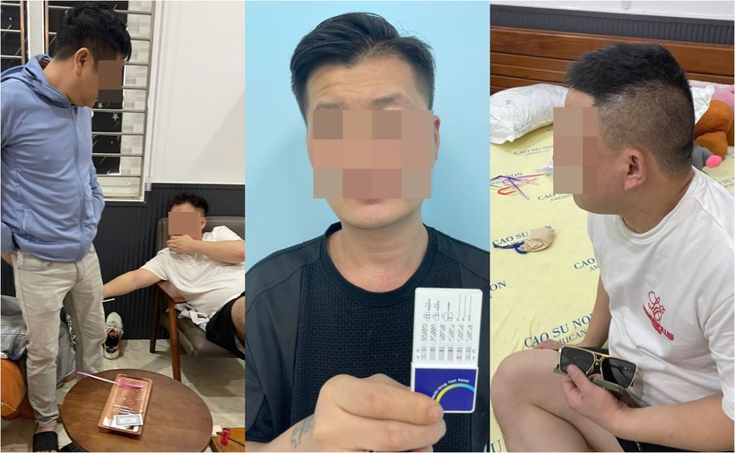 Các đối tượng bị bắt quả tang. (Ảnh: Công an TP.Đà Nẵng)