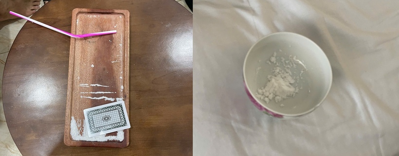 Số ma túy dạng ketamine các đối tượng sử dụng. (Ảnh: Công an TP.Đà Nẵng)