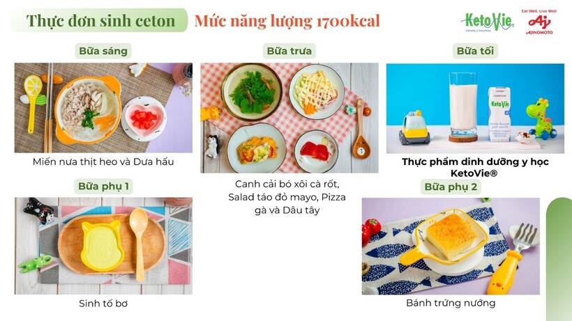 Một ngày thực đơn keto với Thực phẩm dinh dưỡng y học KetoVie® 4:1 – Hương Vani là bữa tối.