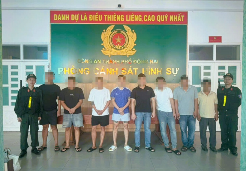 Các đối tượng lúc mới bị bắt. Ảnh: Công an thành phố Đồng Nai