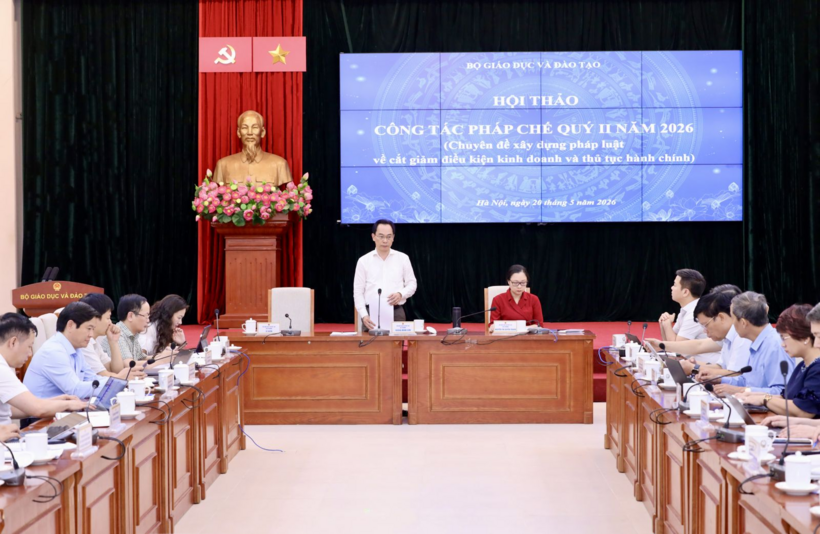 Quang cảnh Hội thảo Công tác pháp chế quý II năm 2026. Ảnh: MOET