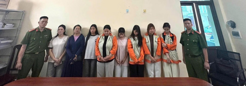 Nhóm đối tượng bị triệu tập. (Ảnh: Công an phường Xuân Hòa)