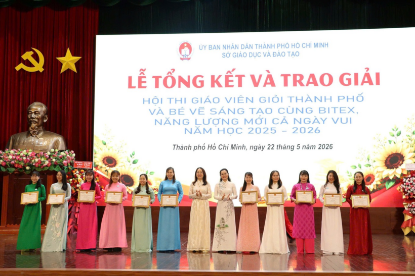 Sở GD&ĐT TP.HCM trao giải giáo viên giỏi bậc mầm non năm học 2025-2026. Ảnh: Dân trí