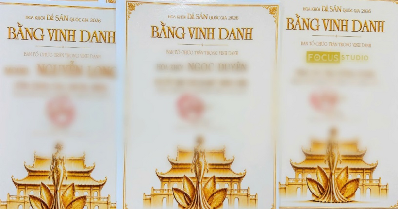Đơn vị tổ chức cuộc thi “Hoa khôi Di sản quốc gia 2026” tự cấp bằng vinh danh cá nhân, tổ chức tham gia.