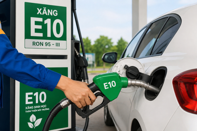 Xăng E10 sẽ được bán đại trà trên toàn quốc từ ngày 1/6, thay thế hoàn toàn cho xăng khoáng truyền thống. Ảnh minh họa