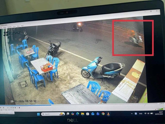 Camera ghi nhận phương tiện liên quan vụ tai nạn đang được xác minh. Ảnh: Công an phường Ái Quốc