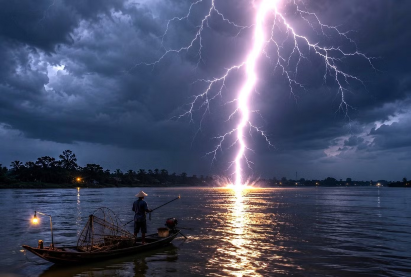 Thương tâm: Người đàn ông bị sét đánh rơi xuống sông tử vong. (Ảnh minh họa)