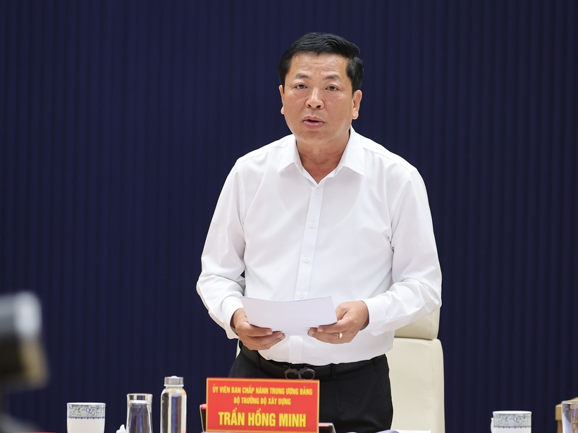 Bộ trưởng Bộ Xây dựng Trần Hồng Minh phát biểu - Ảnh: VGP/Nhật Bắc