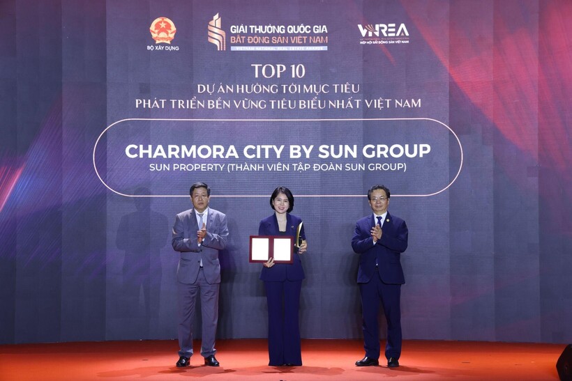 Dự án Charmora City (Khánh Hòa) được vinh danh tại hạng mục "Top 10 dự án hướng tới mục tiêu phát triển bền vững tiêu biểu nhất Việt Nam".