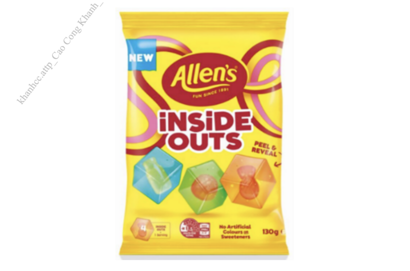Thu hồi lô sản phẩm kẹo Allen’s iNSiDE OUTS 130g do phát hiện có dị vật. Ảnh: Cục an toàn thực phẩm cung cấp