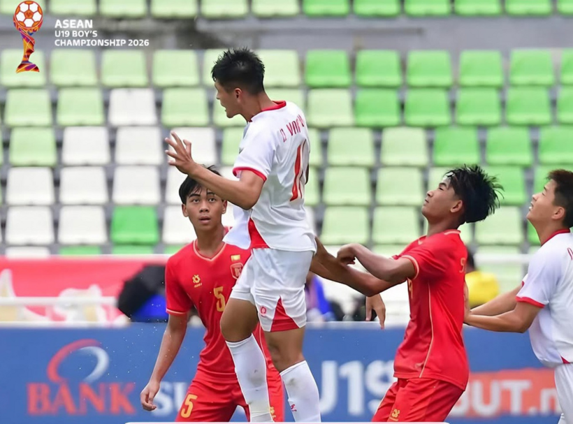 U19 Việt Nam (áo trắng) thắng đậm U19 Myanmar 5-0. Ảnh: ASEAN Football
