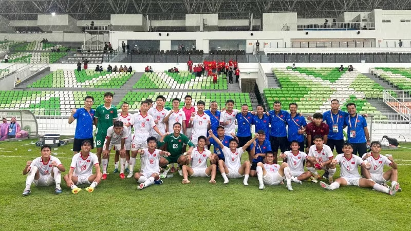Việc U19 Việt Nam ghi tới 5 bàn thắng vào lưới U19 Myanmar được xem là một bất ngờ lớn, bởi đối thủ này vốn không phải là một đội bóng yếu. Ảnh: VFF