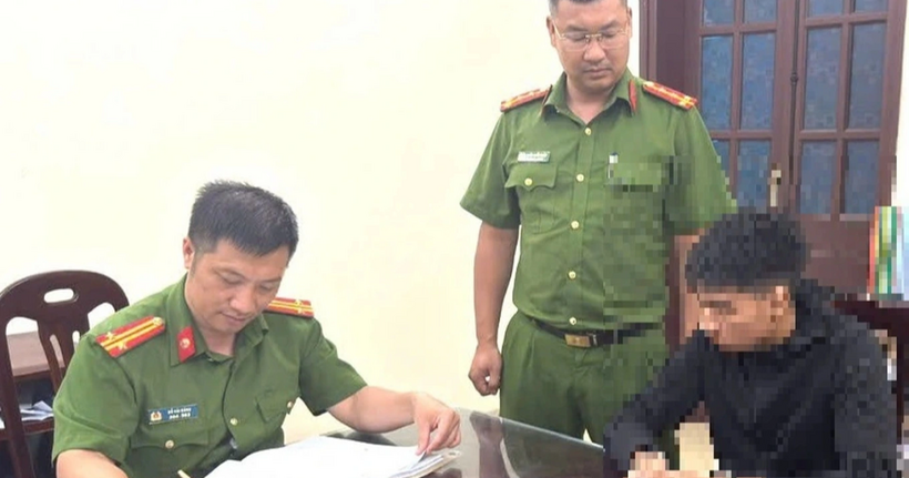 Bị can V.H.N. tại cơ quan công an (Ảnh: Công an Ninh Bình).