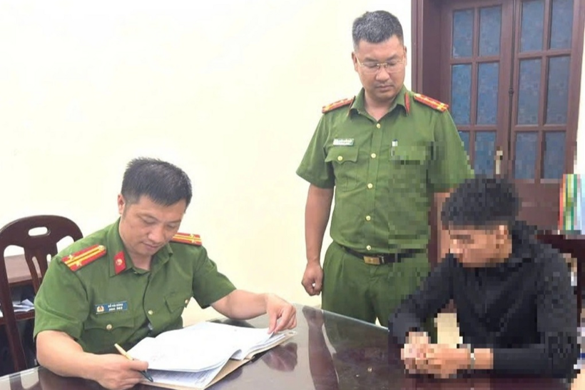 Bị can V.H.N. tại cơ quan công an (Ảnh: Công an Ninh Bình).