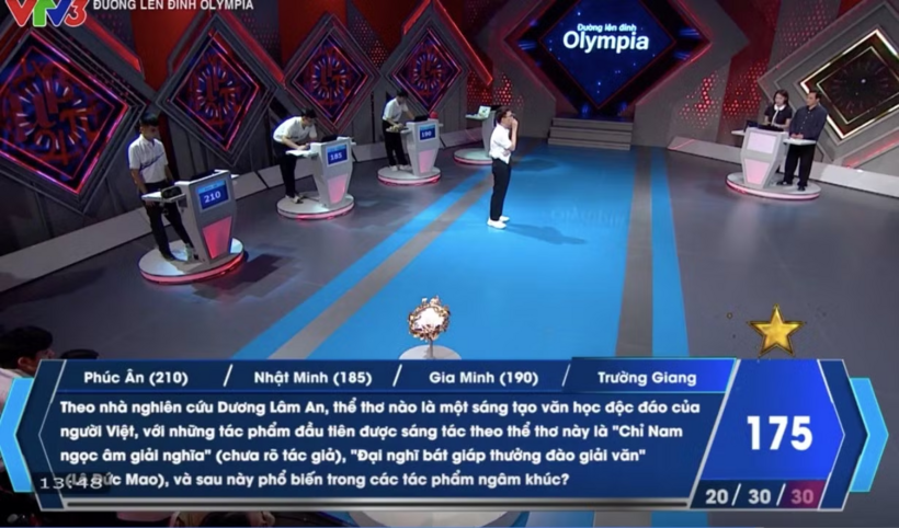 Trường Giang đã có phần thi về đích hoàn hảo. Ảnh: Fanpage Đường lên đỉnh Olympia