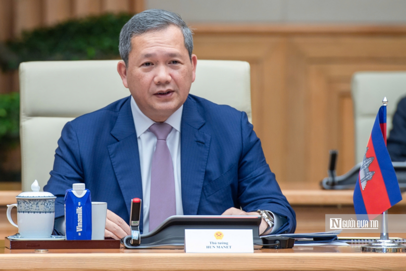 Thủ tướng Campuchia Hun Manet tại hội đàm.