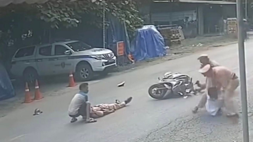 Khi bị yêu cầu dừng phương tiện, Bùi Văn Đạt tăng tốc lao thẳng vào Trung tá Bùi Thanh Tùng. Ảnh: CACC
