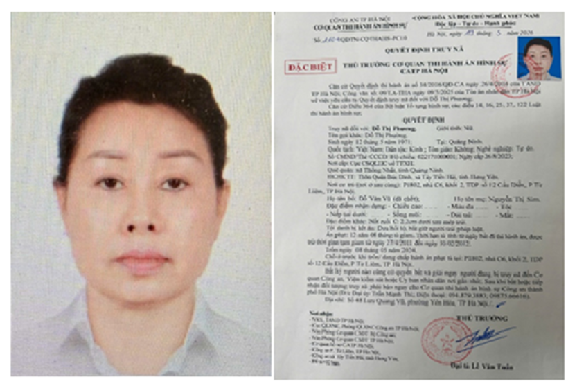 Đối tượng truy nã Đỗ Thị Phương