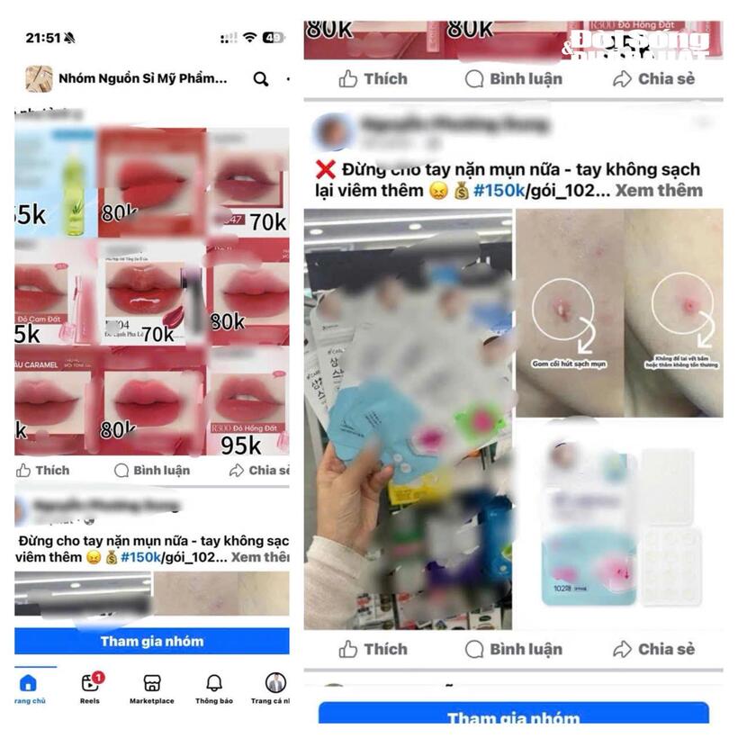 Các loại mỹ phẩm được quảng cáo rầm rộ trên các nền tảng thương mại điện tử. Ảnh minh họa.