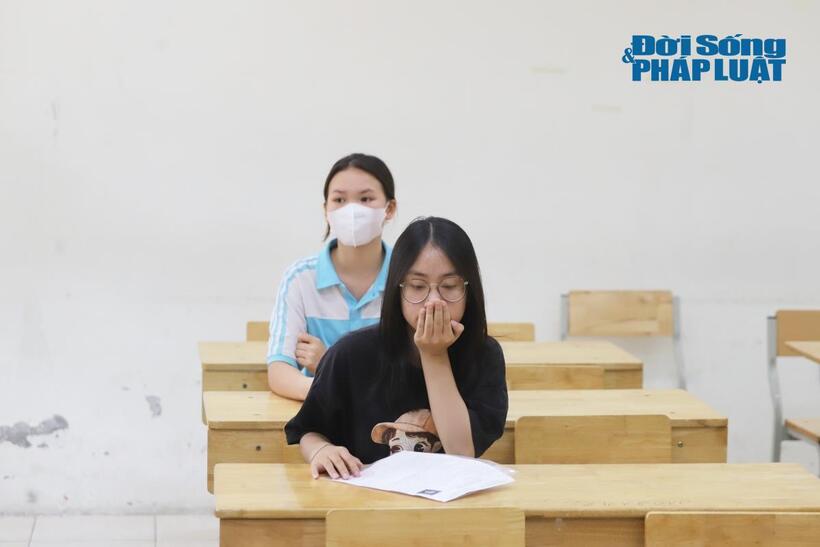 Nét hồi hộp hiện rõ trên gương mặt nhiều học sinh trước ngày thi chính thức
