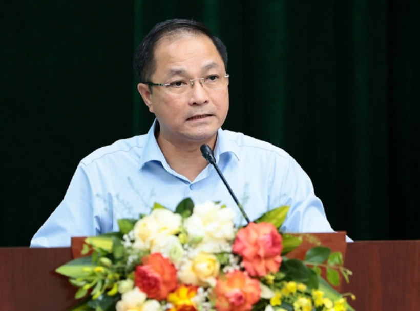 Ông Đào Duy Anh thông tin về tình hình bán xăng E10 trên toàn quốc từ 1.6.&nbsp;ẢNH: P.H