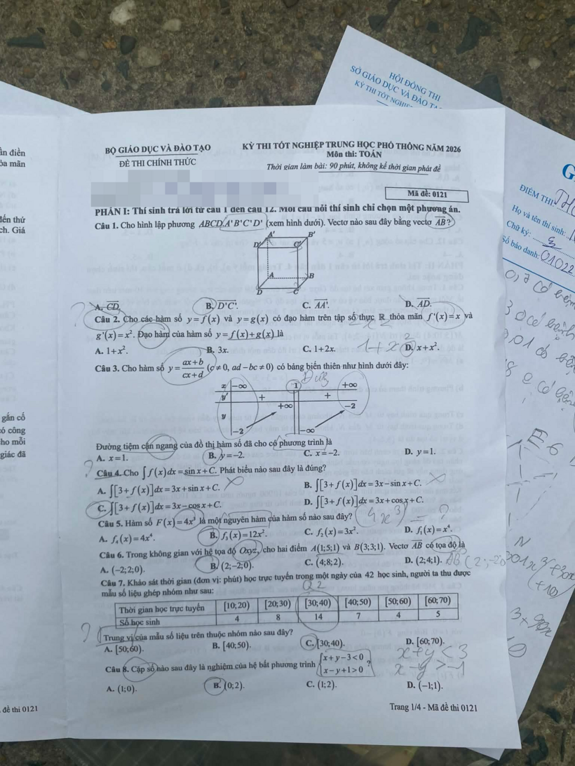 Đề thi môn Toán tốt nghiệp THPT 2026 nhanh nhất, chính xác nhất - 1