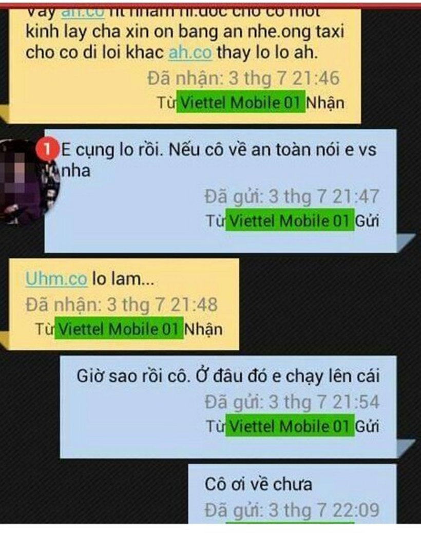 Những dòng tin nhắn của nữ giám thị coi thi với nam sinh. Ảnh: Vietnamnet