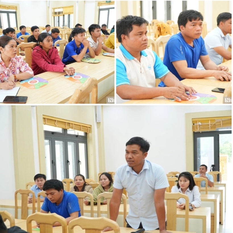 Đông đảo cán bộ, trưởng thôn và người dân xã Tây Giang tham dự buổi tuyên truyền, tư vấn pháp luật năm 2026.