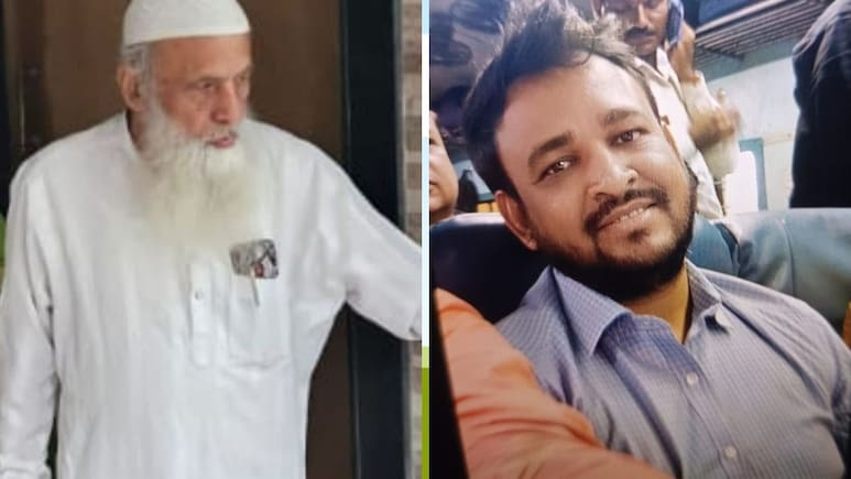 Ông Jafar Qamaruddin Sayyed Patel (trái) và con trai. Ảnh: NDTV