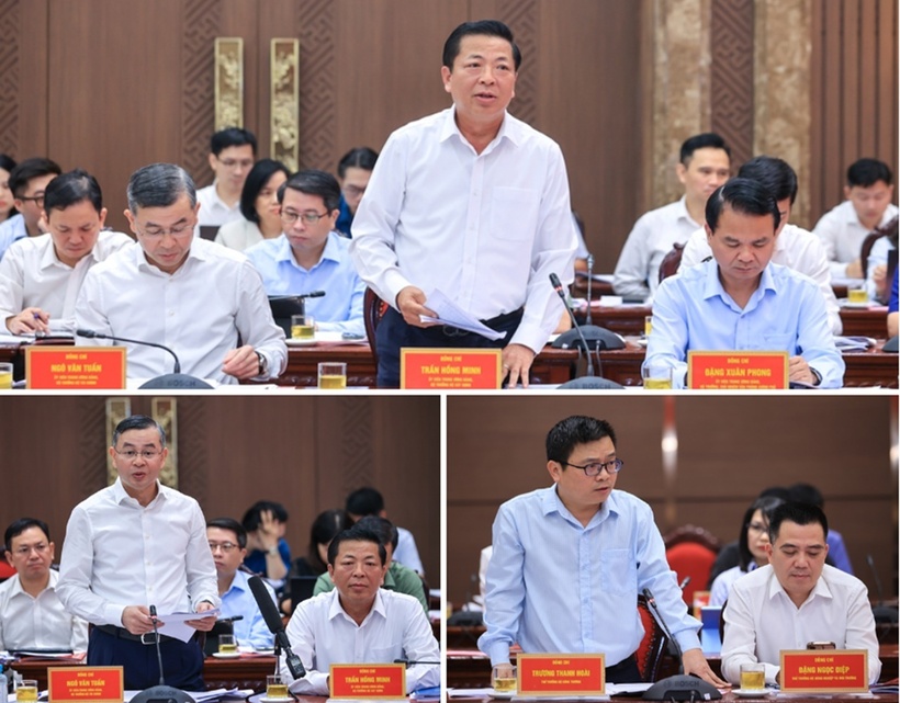 Các đại biểu phát biểu tại cuộc làm việc - Ảnh: VGP/Nhật Bắc