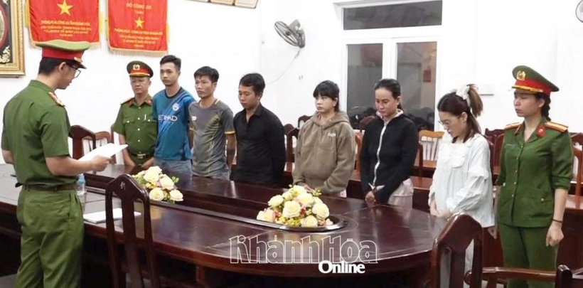 Công an Khánh Hòa bắt 6 đối tượng tiếp tay đường dây lừa đảo xuyên quốc gia. Ảnh: Công an Khánh Hòa. Ảnh: Khánh Hòa Online
