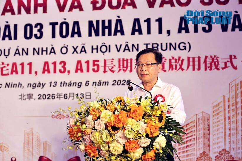 Lãnh đạo Công ty TNHH Fugiang phát biểu tại buổi lễ