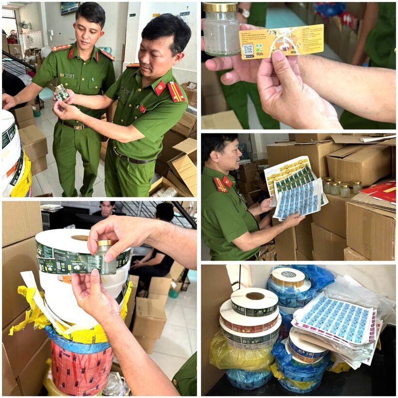 Đối tượng tự thiết kế, in ấn bao bì, tem nhãn và bán ra thị trường với giá cao gấp nhiều lần.