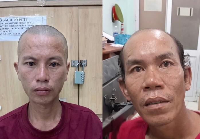 Hồ Cầm (phải) và Trương Quốc Huy tại cơ quan công an. (Ảnh: Công an)
