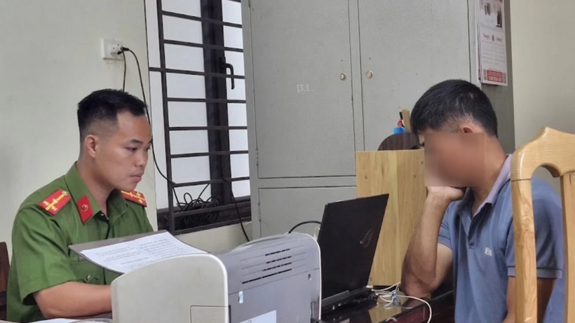 Đối tượng Nguyễn Văn Hùng bị cơ quan công an khởi tố tôi gây rối trật tự công cộng. Ảnh: Công an tỉnh Thái Nguyên