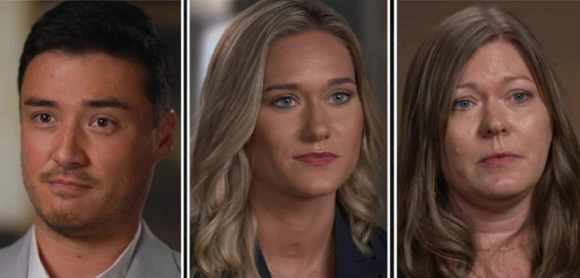 Brian Mann (bìa trái), Hannah Pettey (giữa) và bà Nicole Pettey. Ảnh:&nbsp;CBS News