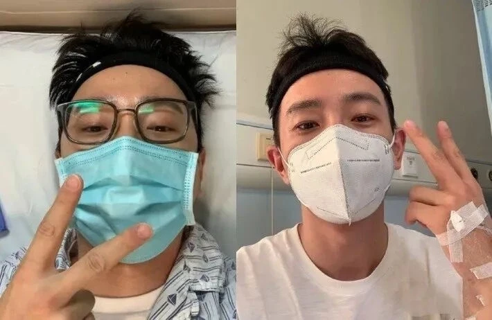 Yu Xiao trong quá trình điều trị ung thư. Ảnh: Sina
