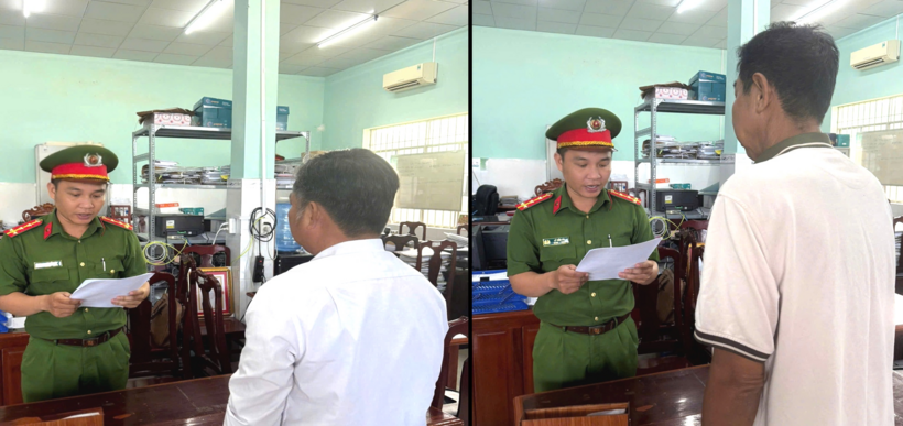 Cơ quan điều tra tống đạt các quyết định khởi tố bị can và áp dụng biện pháp cấm đi khởi nơi cư trú đối với&nbsp;Nguyễn Huy Cường, Danh Ngân.