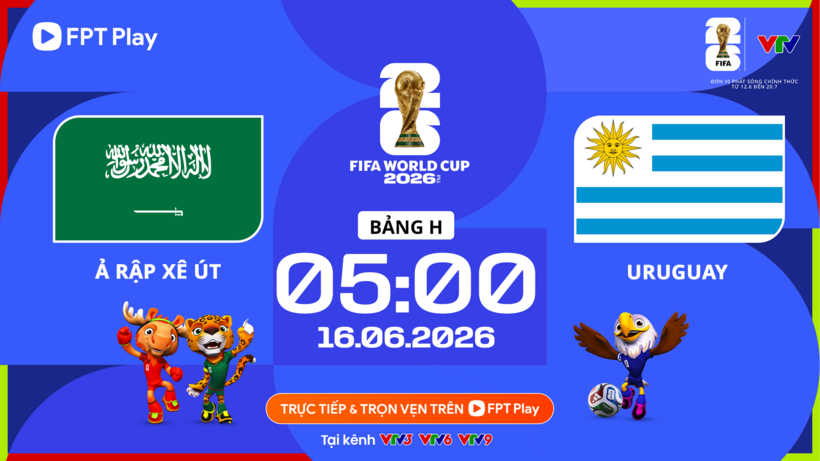 Ả Rập Xê Út vs Uruguay. Ảnh: FPT Play