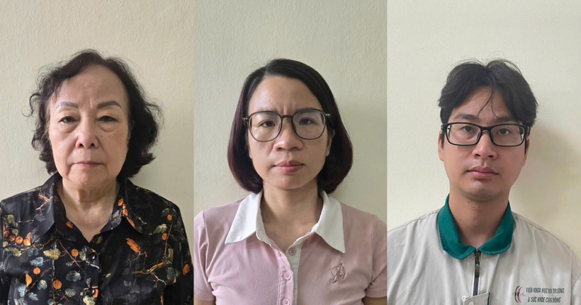 Các đối tượng: Nguyễn Thị Phương (trái), Nguyễn Thị Thuý (giữa), Vương Đắc Mạnh (phải).