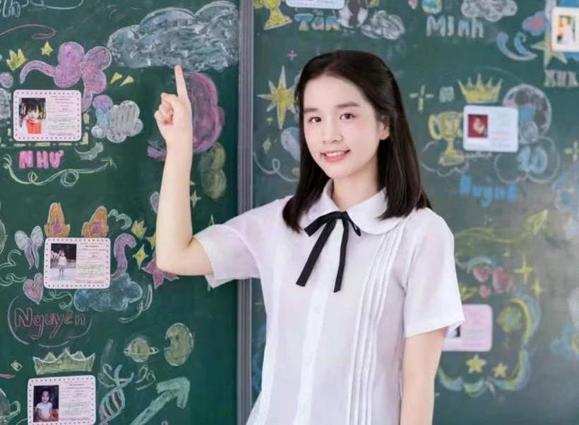 Em Nguyễn Anh Bảo Ngọc, học sinh lớp 9A8, Trường THCS Nguyễn Tuấn Thiện. Ảnh: Giáo dục & Thời đại
