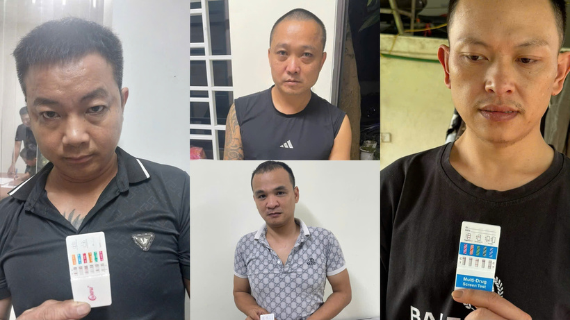 Các đối tượng bị bắt giữ. Ảnh Công an tỉnh Lào Cai.