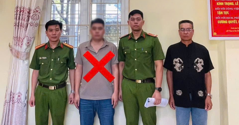 Đối tượng Trần Ngọc H (đánh dấu X). (Ảnh: Công an Lai Châu)