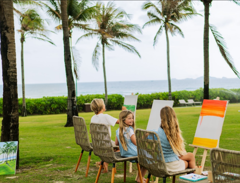 Lớp học vẽ tranh canvas ngoài trời