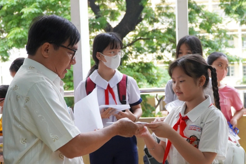 Thí sinh tham gia khảo sát năng lực vào Trường THCS và THPT Trần Đại Nghĩa năm 2025 (Ảnh: Huyên Nguyễn).