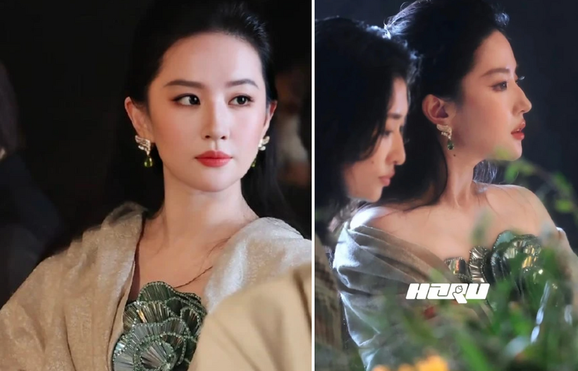 Lưu Diệc Phi nổi bật với những góc cận và nghiêng. Ảnh:&nbsp;Sina.